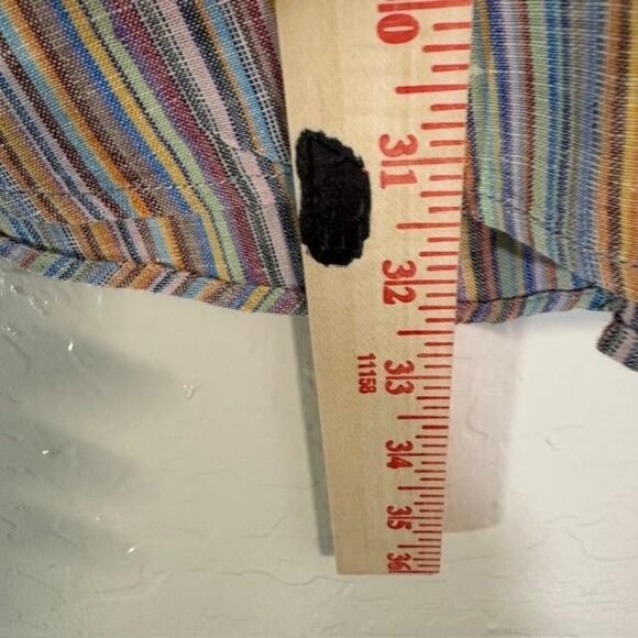 32 Bar Blues Shirt Mens 2XL Multicolor Striped 100% Linen Button Down Casual - Picture 7 of 7
